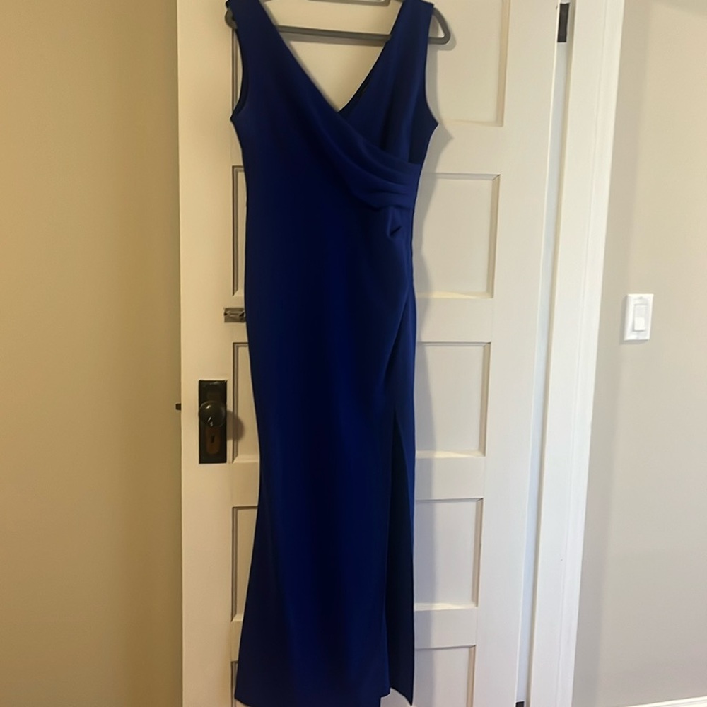 Formal gown with side slit